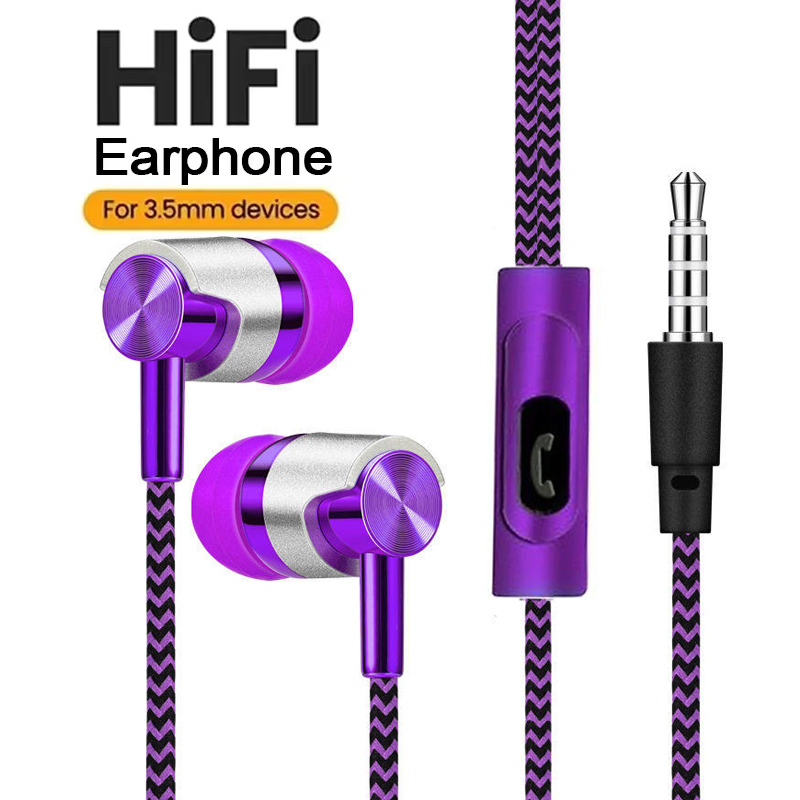Wired Earphone Mic - Built In HD Microphone 3.5mm Wired