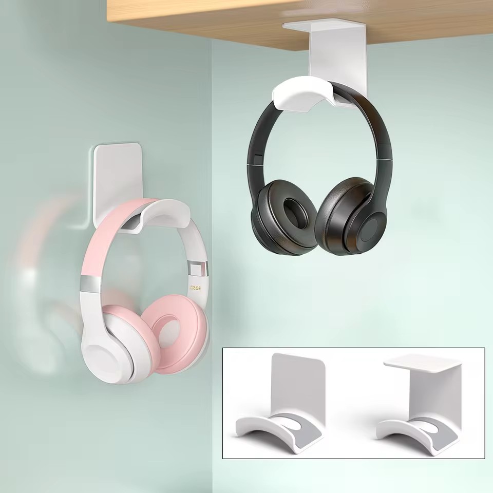 Headphone Stand Desk - Universal Headphone Stand Adhesive Plastic Wall