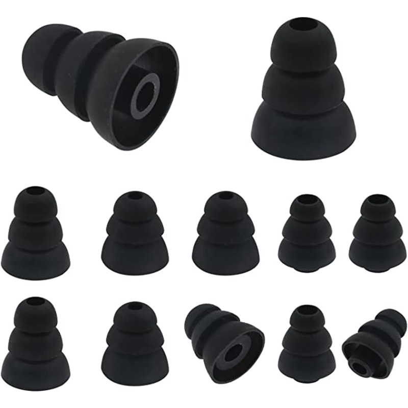 Silicone Ear Tip Replacement - For 6pcs S/M/L Size Noise Isolate