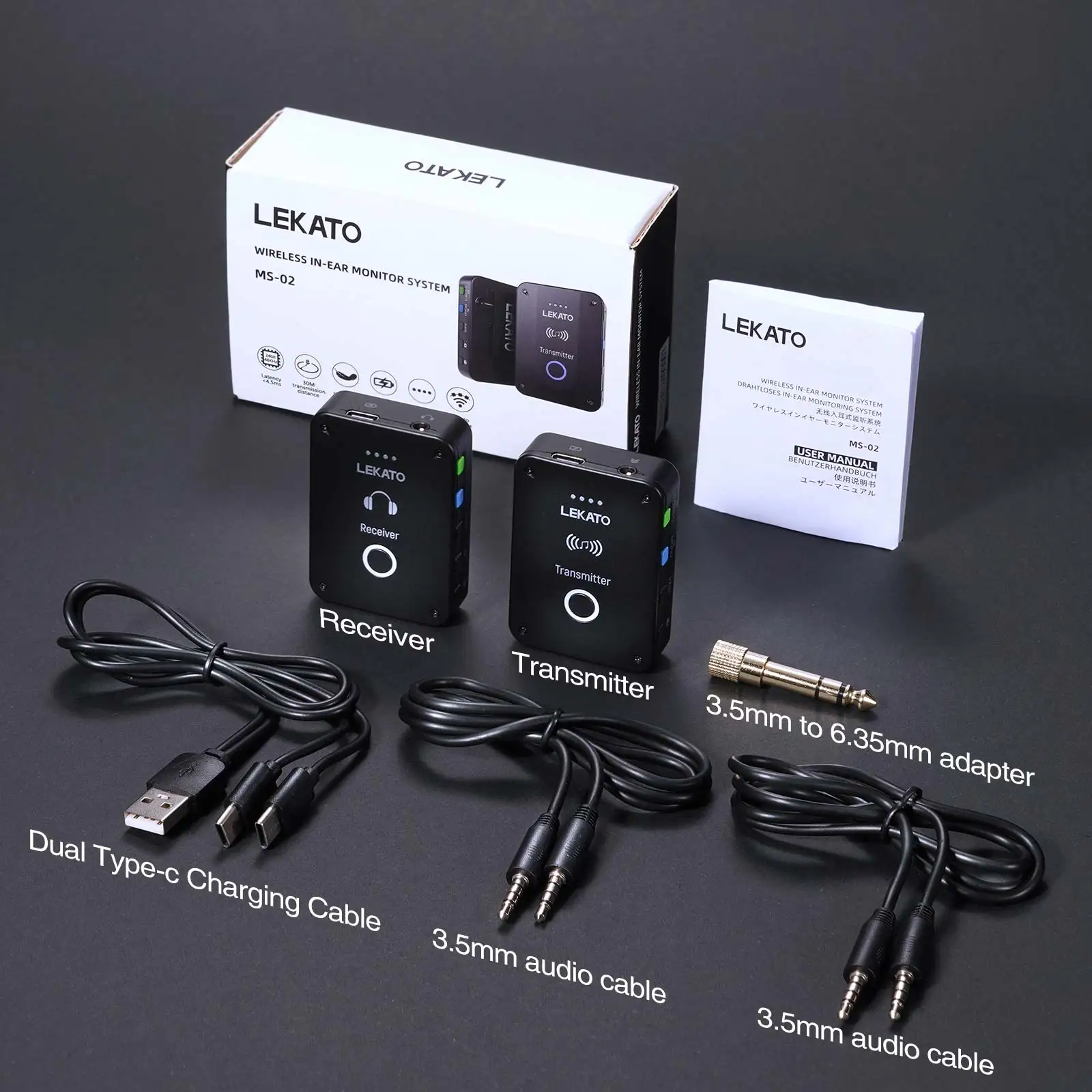 In Ear Monitor Iem - Lekato Ms-02 Wireless Iem System-2.4Ghz Stereo