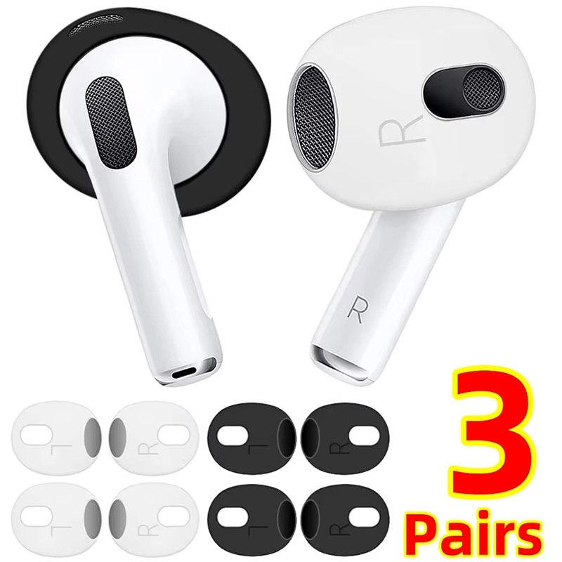Silicone Ear Tip Replacement - 3 Pairs Anti-Slip Protective Eartips For