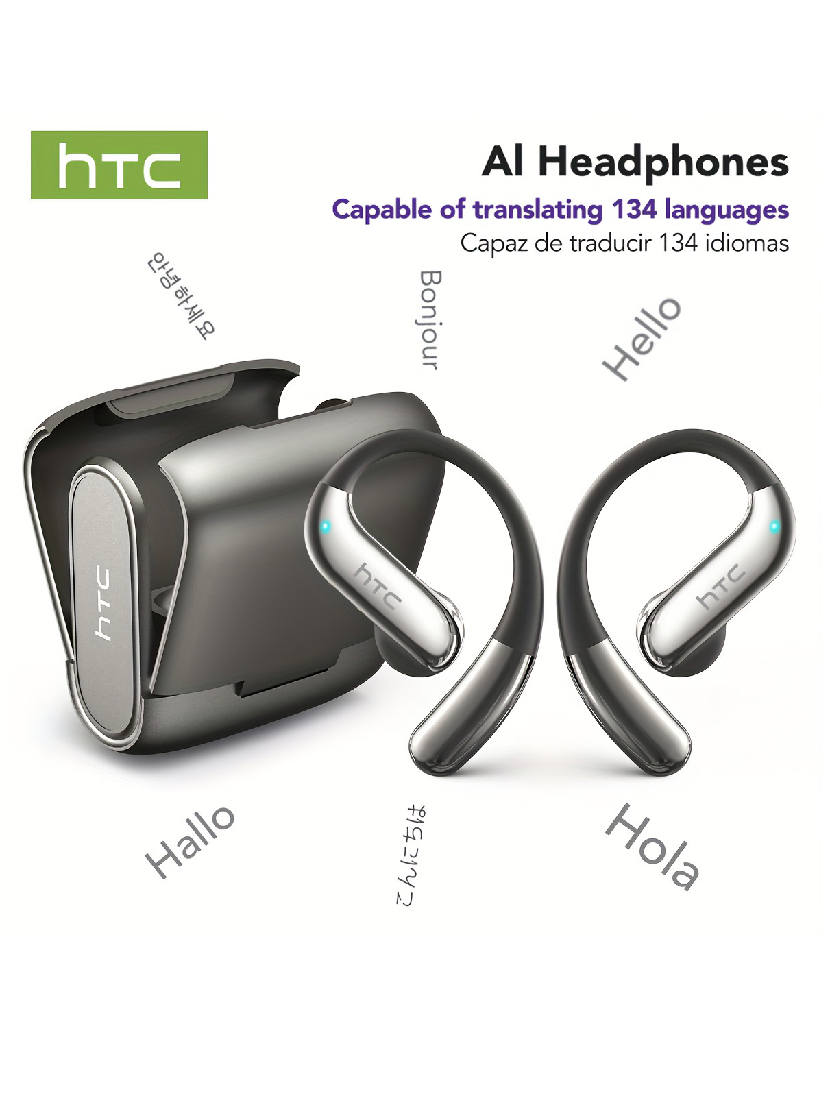 Earbuds Charging Case - Open-ear Bluetooth Headphones HTC 30 Hrs