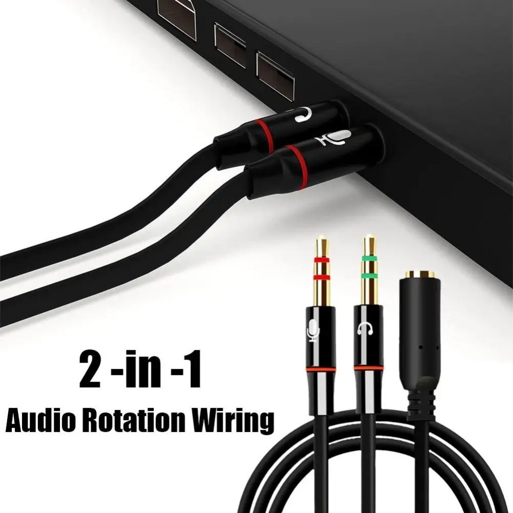 Audio Splitter Y - 3.5mm Headphone Microphone Audio Splitter Female