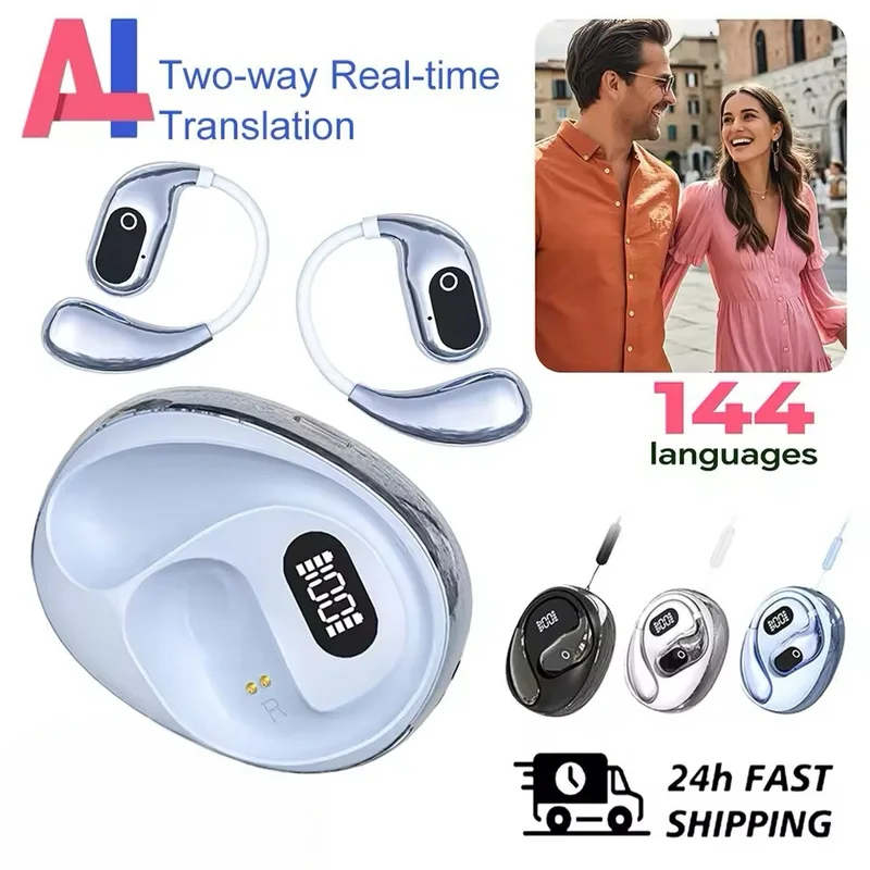 Bluetooth Headset On Ear - XG99 Translator Headphones 144 Languages Wireless