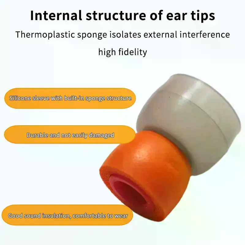 Earphone Foam Tip - A Pair Memory Foam Earphones Silicone