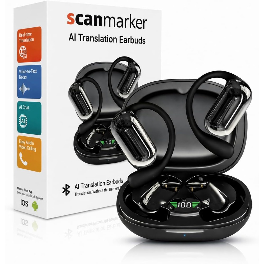 Noise Cancelling Headphone - Real-Time Translation Earbuds: 144+ Languages, 60H