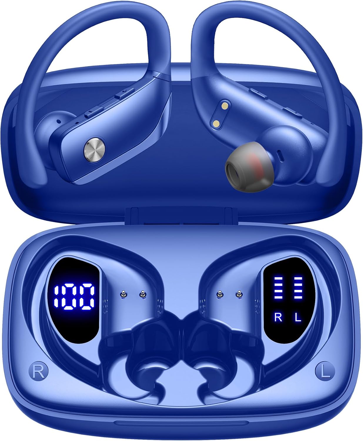 Sports Earphone Hook - Wireless Earbuds with 80H Playtime LED