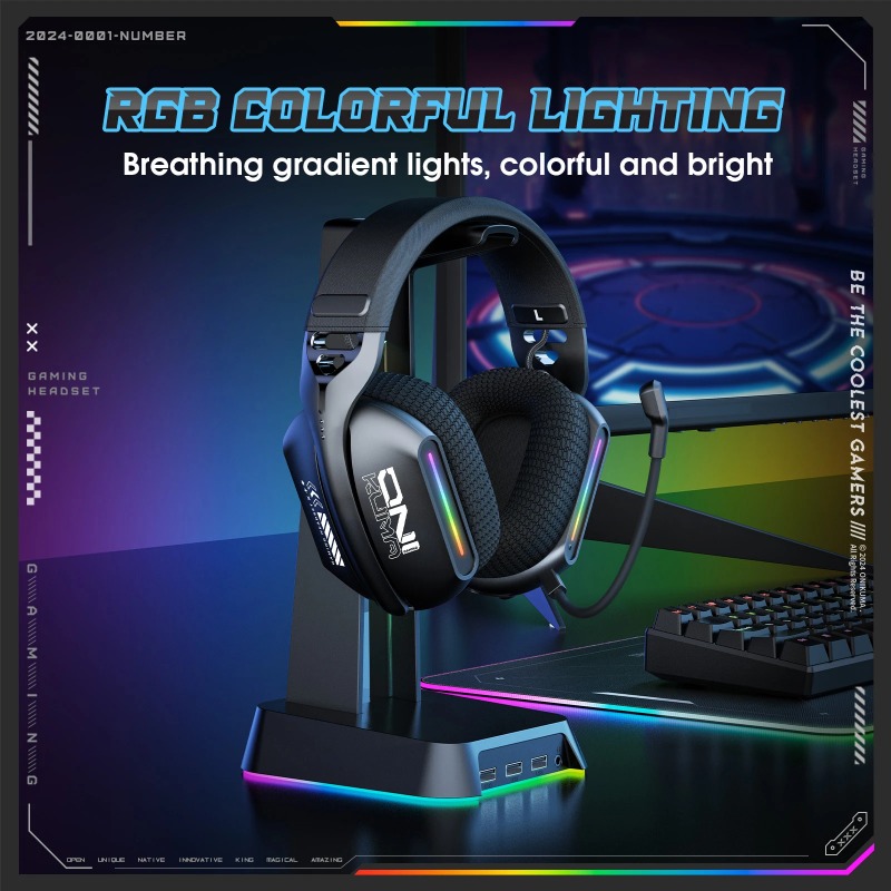 ONIKUMA GT808 Wireless Gaming  - огляд і ціна Gaming Headset Rgb