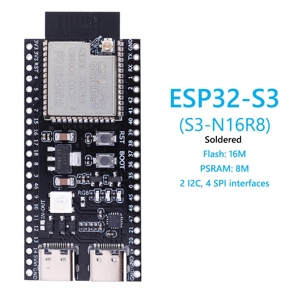 ESP32 S3 N16R8 N8R2 Dual Type- - огляд і ціна Usb C Earphone