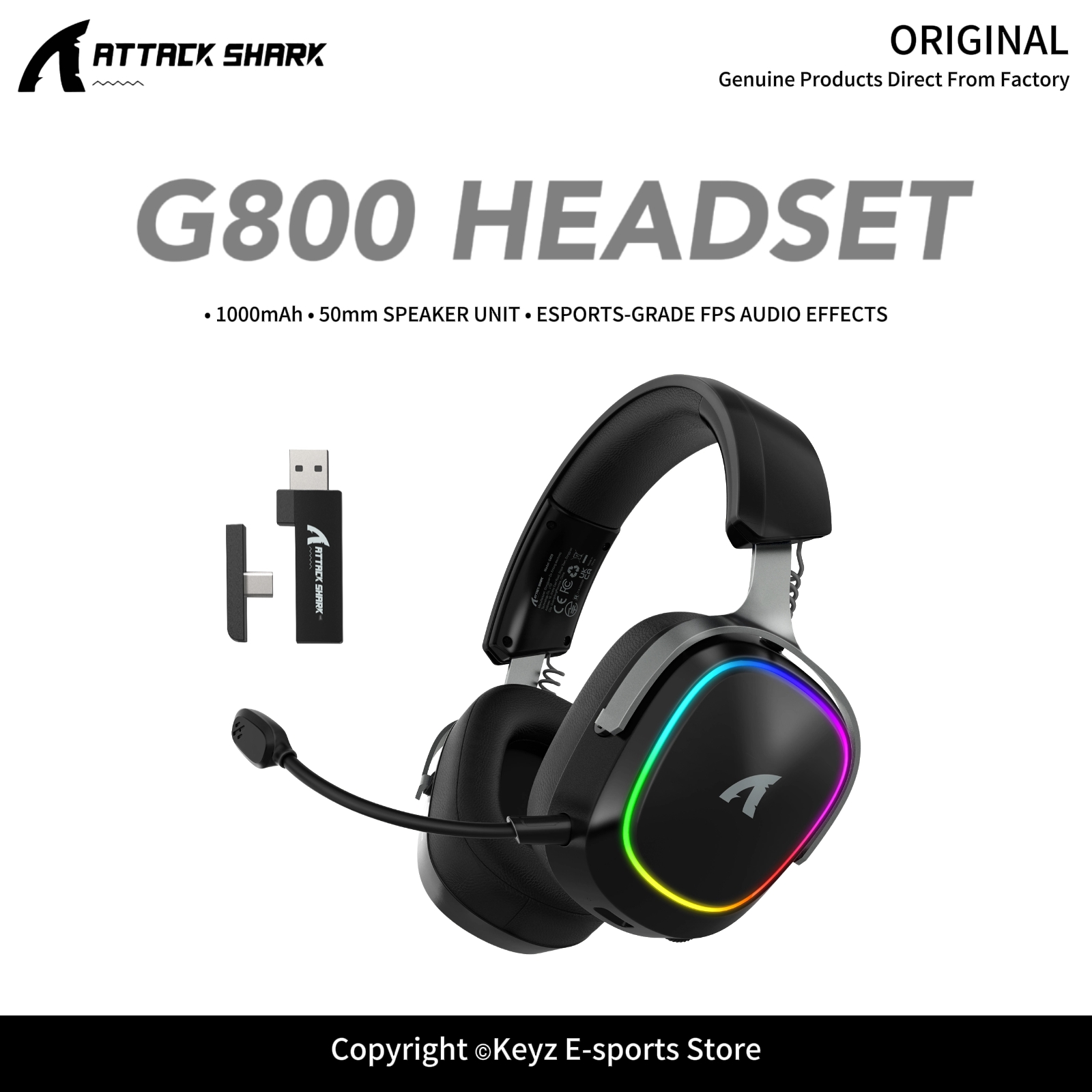 ATTACK SHARK G800 4-IN-1 Wirel - огляд і ціна Gaming Headset Rgb