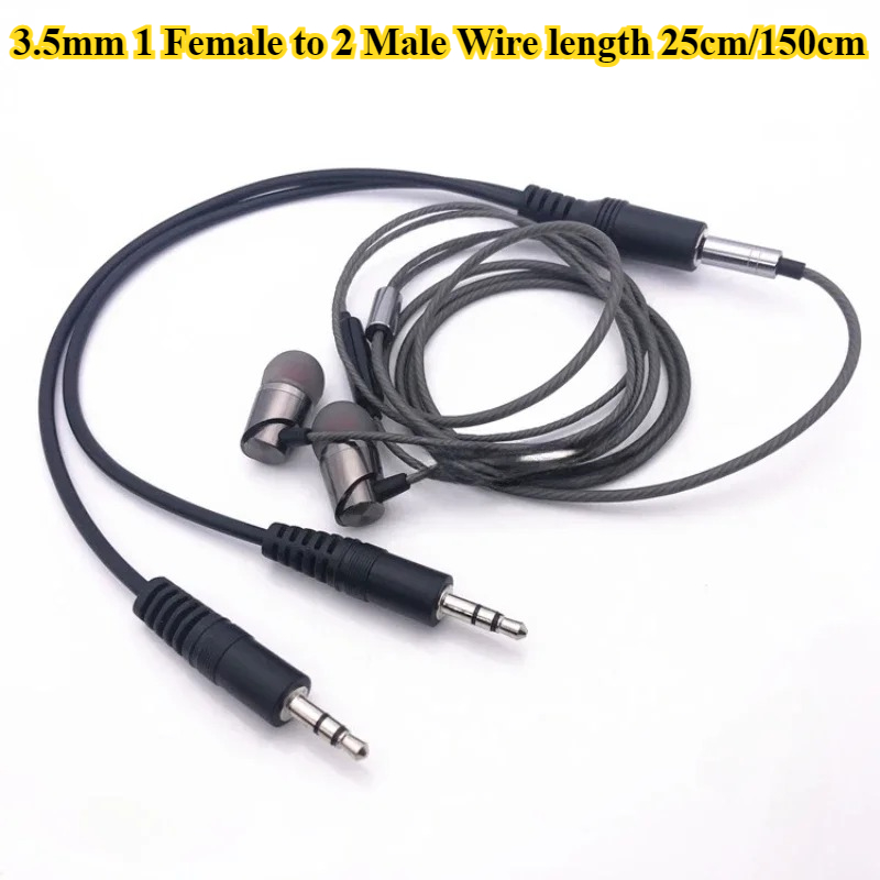 2/5Pcs/lot 3.5mm 1 to 2 Audio  - огляд і ціна Earphone Splitter Jack