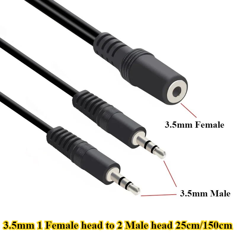 2/5Pcs/lot 3.5mm 1 to 2 Audio  - огляд і ціна Earphone Splitter Jack