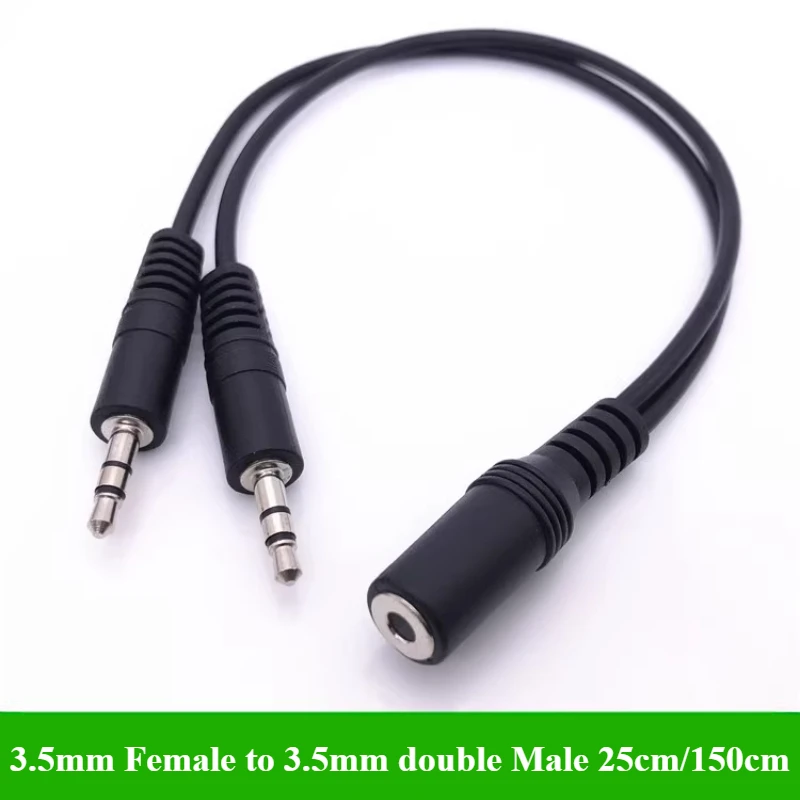 2/5Pcs/lot 3.5mm 1 to 2 Audio  - огляд і ціна Earphone Splitter Jack