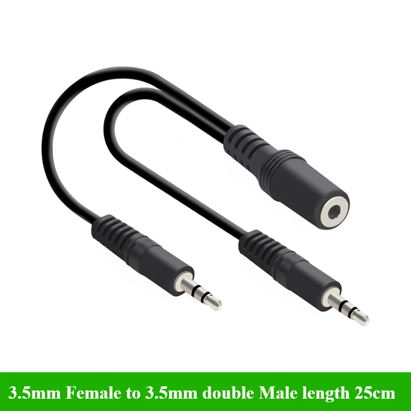 2/5Pcs/lot 3.5mm 1 to 2 Audio  - огляд і ціна Earphone Splitter Jack