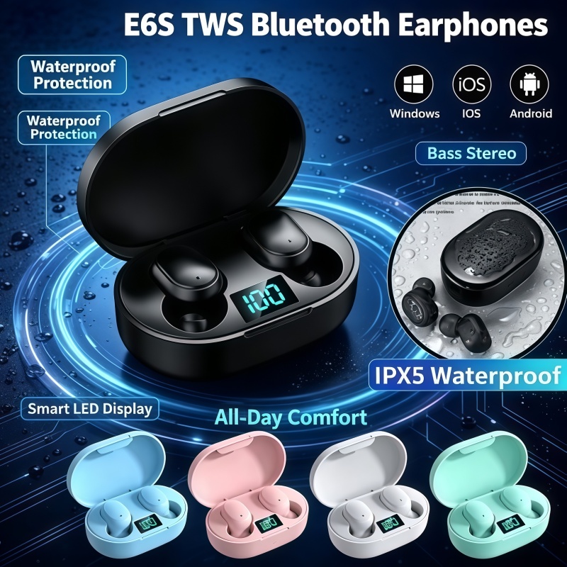 2026Hot-selling TWS E6S Fone B - огляд і ціна Bluetooth Headset On Ear