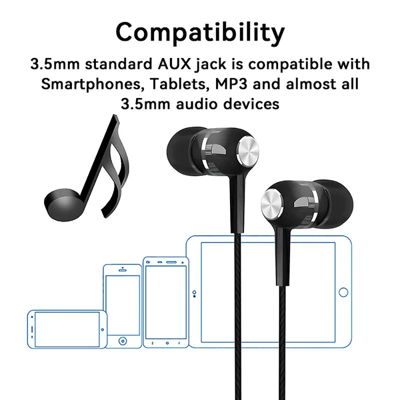 1/2/3/4Pcs 3.5mm Wired Earphon - огляд і ціна Wired Earphone Mic