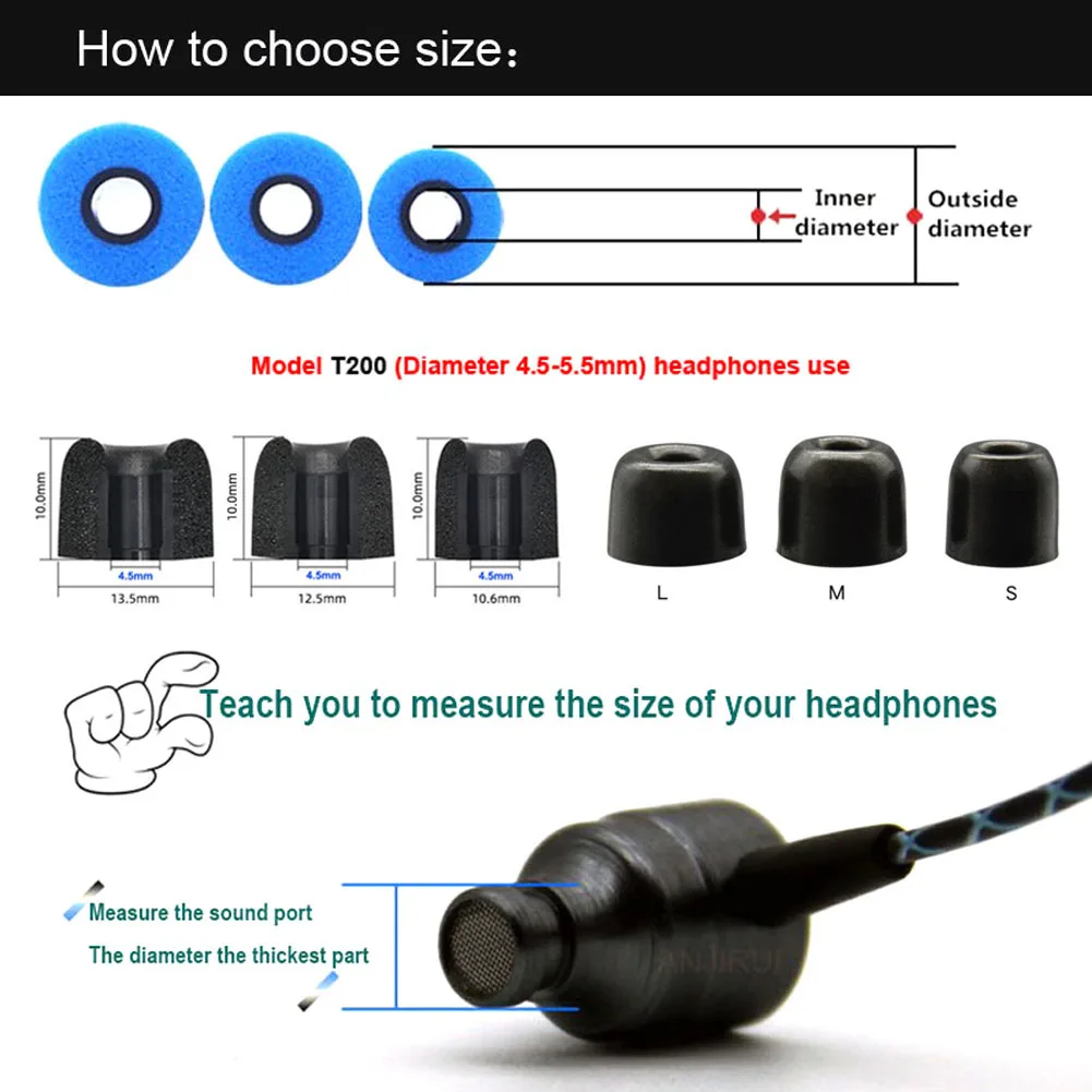 12Pair ANJIRUI Memory Foam Ear - огляд і ціна Earphone Foam Tip