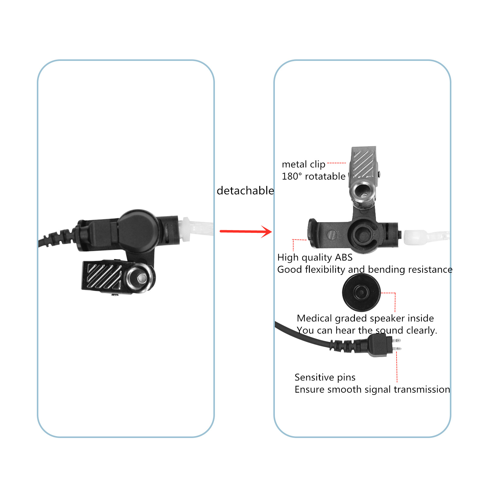 Earpiece Surveillance Kit, Wal - огляд і ціна Wired Earphone Mic