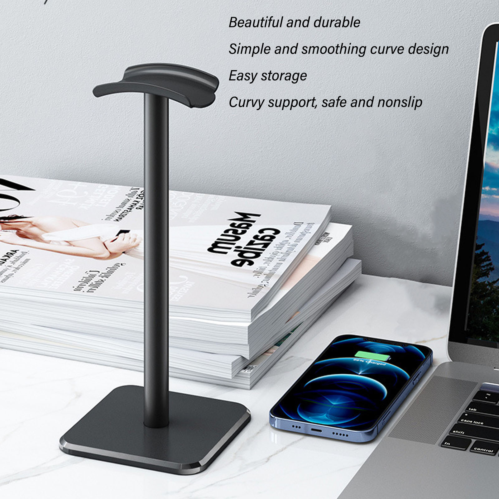 Headphone Stand Rounded Corner - огляд і ціна Headphone Stand Desk