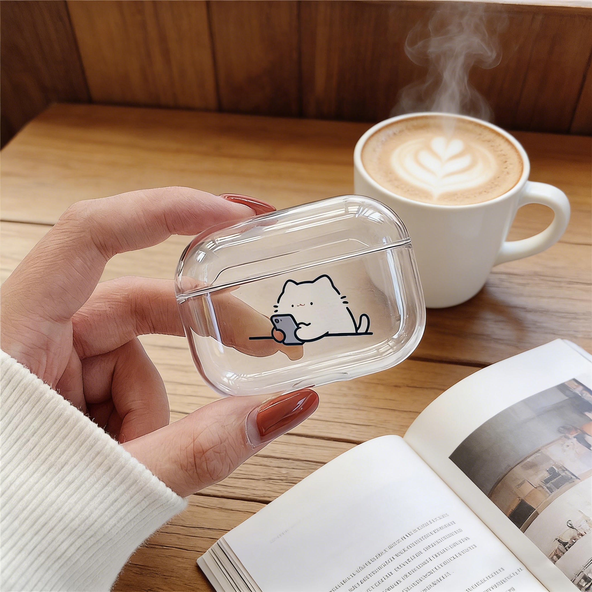Cute Cat transparent Earphone  - огляд і ціна Headphone Case Hard