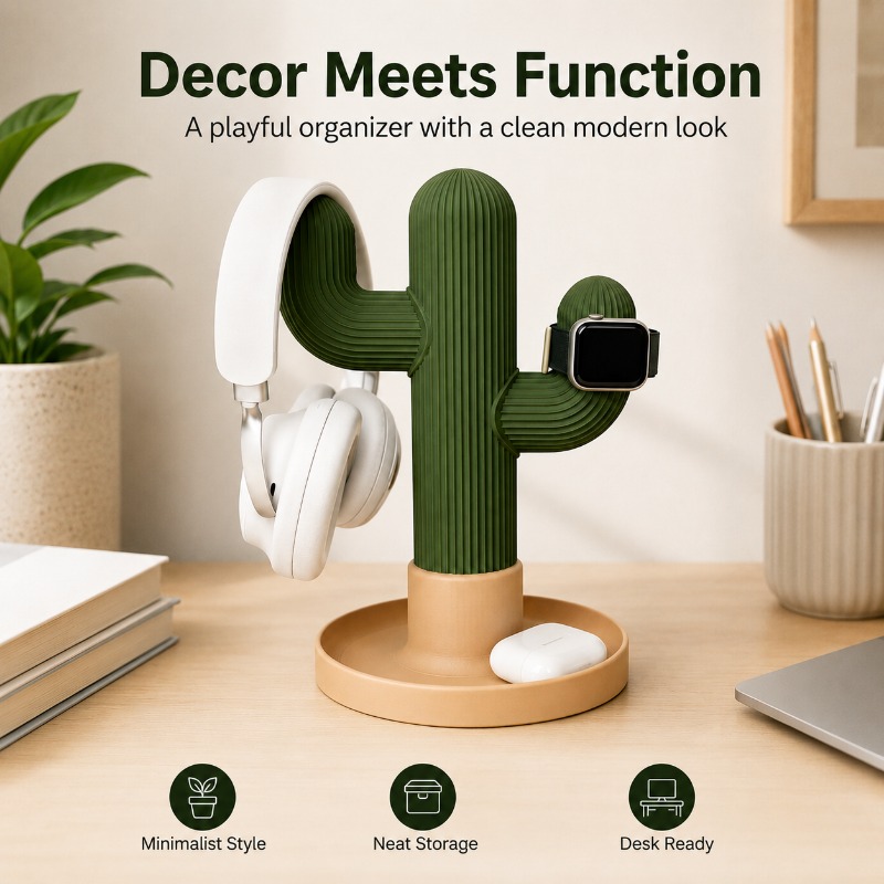 Minimalist Cactus Headset Stan - огляд і ціна Headphone Stand Desk